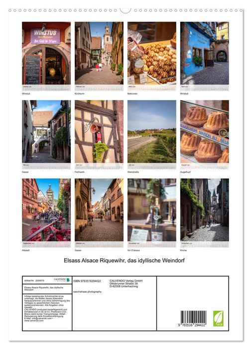 Elsass Alsace Riquewihr, das idyllische Weindorf (CALVENDO Premium Wandkalender 2026)