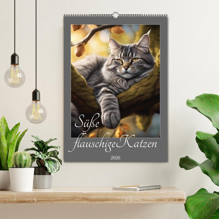 Süße flauschige Katzen (CALVENDO Wandkalender 2026)