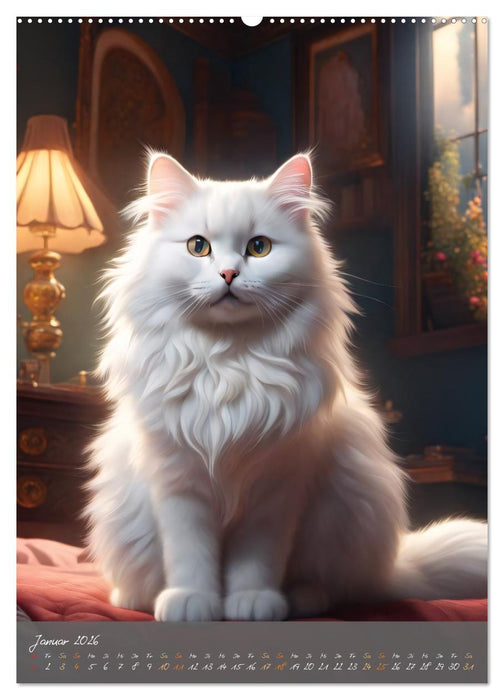 Süße flauschige Katzen (CALVENDO Wandkalender 2026)