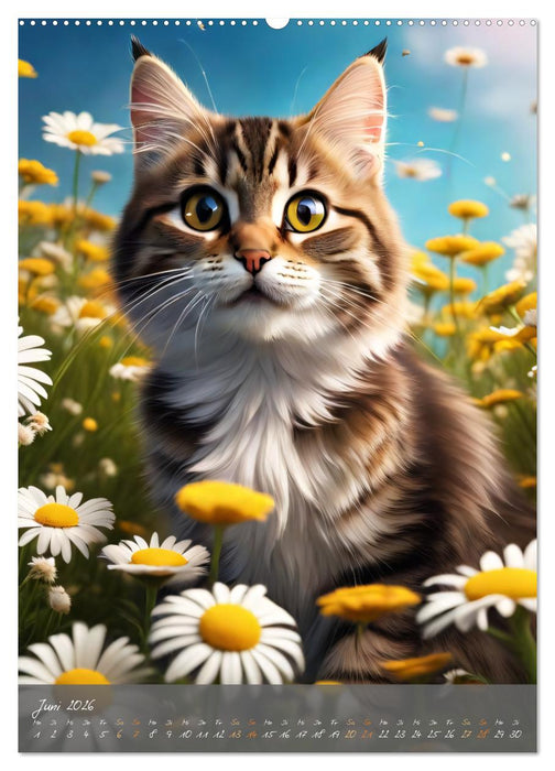 Süße flauschige Katzen (CALVENDO Wandkalender 2026)