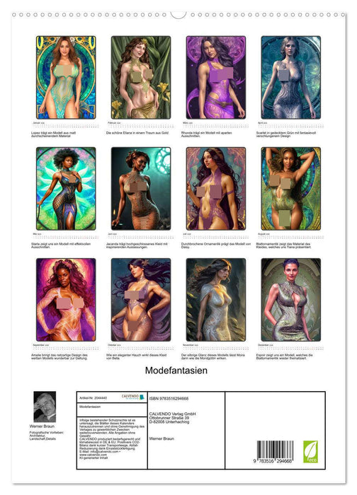 Modefantasien (CALVENDO Premium Wandkalender 2026)