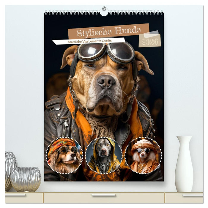 Stylische Hunde (CALVENDO Premium Wandkalender 2026)