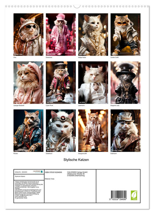 Stylische Katzen (CALVENDO Premium Wandkalender 2026)