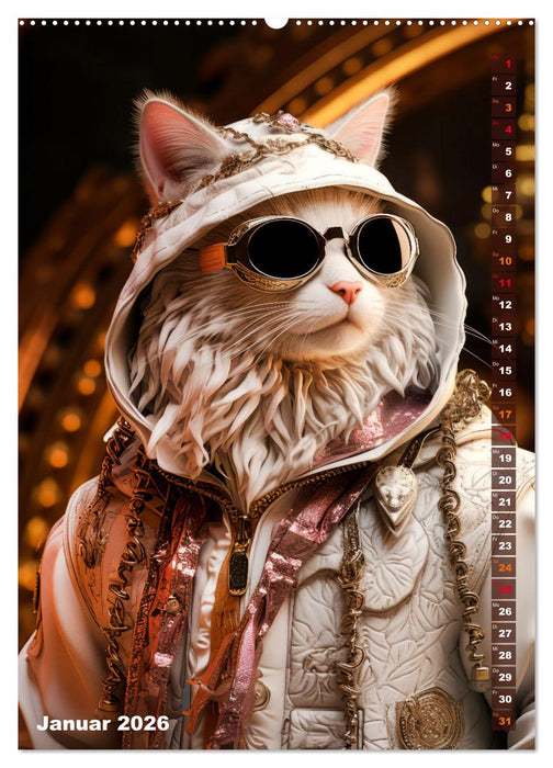 Stylische Katzen (CALVENDO Premium Wandkalender 2026)