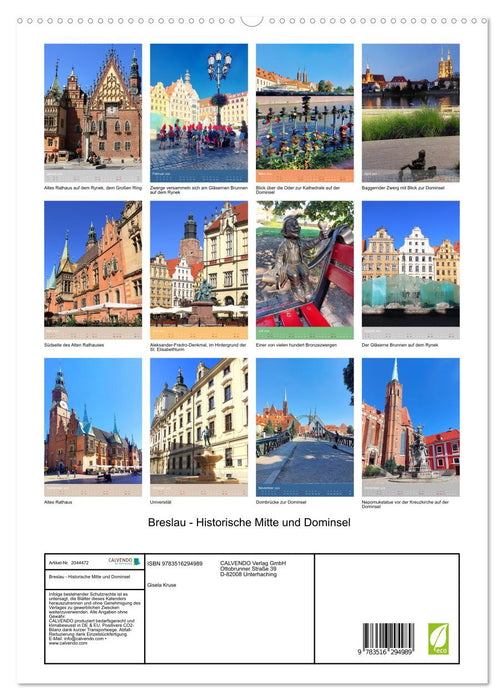 Breslau - Historische Mitte und Dominsel (CALVENDO Premium Wandkalender 2026)