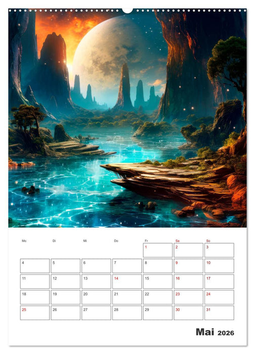 FERNE WELTEN Cooler Terminplaner (CALVENDO Premium Wandkalender 2026)