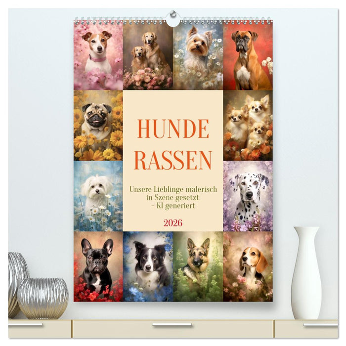 Hunderassen (CALVENDO Premium Wandkalender 2026)
