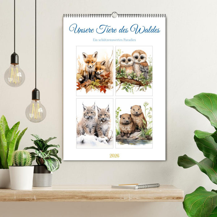 Unsere Tiere des Waldes (CALVENDO Wandkalender 2026)