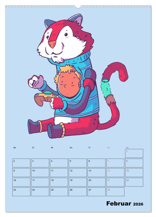 Lustige Gamer Tiere (CALVENDO Wandkalender 2026)