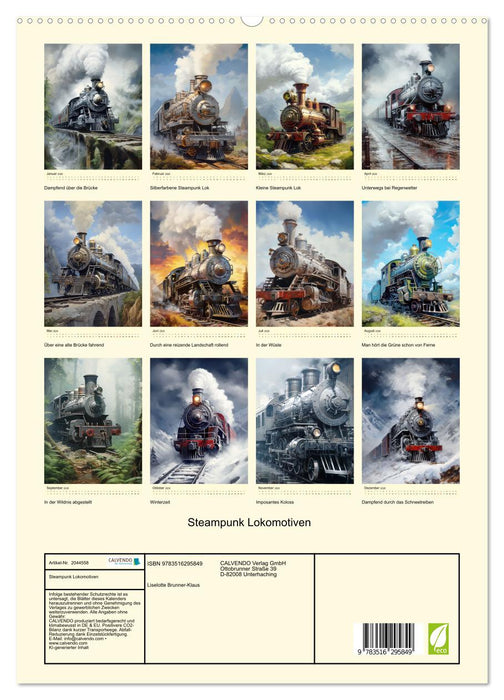 Steampunk Lokomotiven (CALVENDO Premium Wandkalender 2026)
