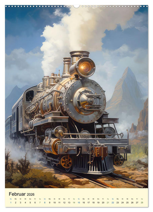 Steampunk Lokomotiven (CALVENDO Premium Wandkalender 2026)