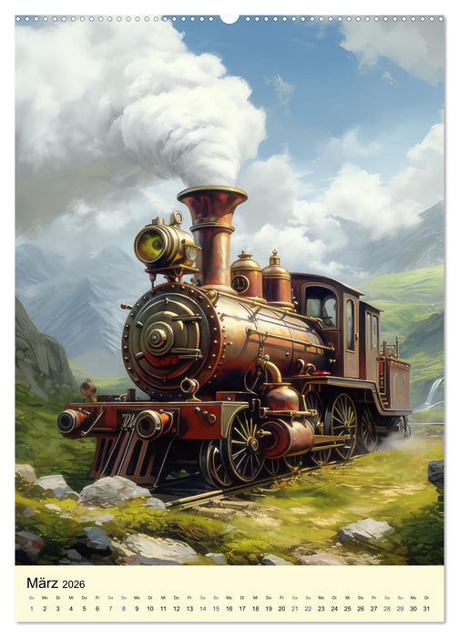 Steampunk Lokomotiven (CALVENDO Premium Wandkalender 2026)
