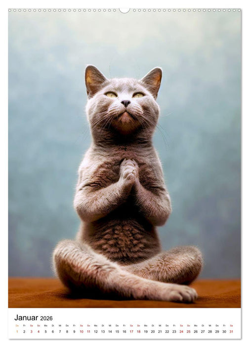 Miau Yoga (CALVENDO Premium Wandkalender 2026)