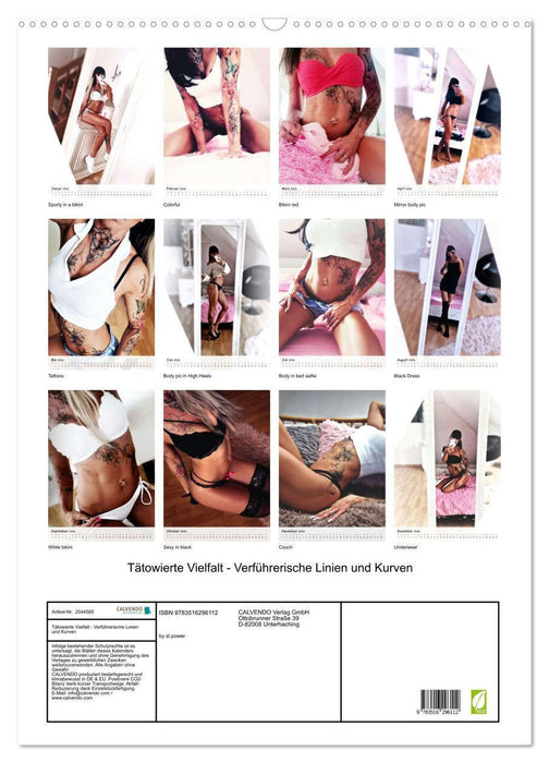Tätowierte Vielfalt - Verführerische Linien und Kurven (CALVENDO Wandkalender 2026)