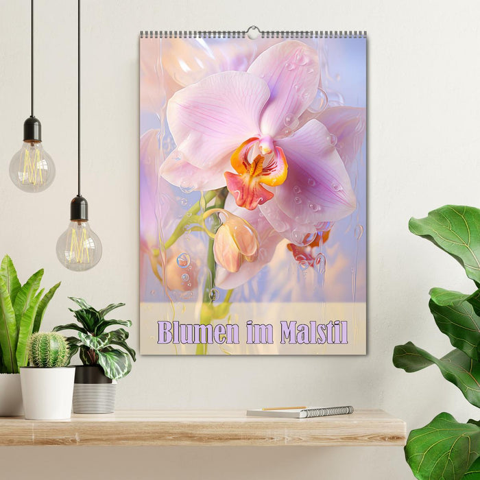 Blumen im Malstil (CALVENDO Wandkalender 2026)