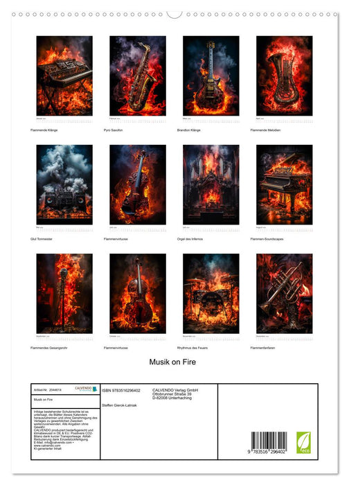 Musik on Fire (CALVENDO Premium Wandkalender 2026)