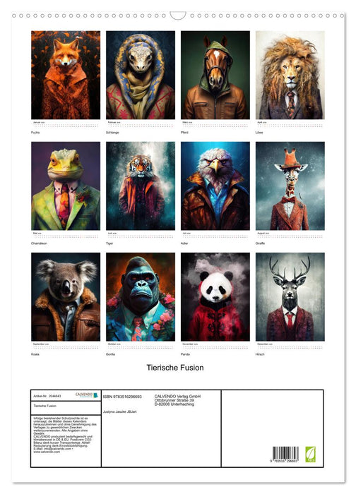Tierische Fusion (CALVENDO Wandkalender 2026)