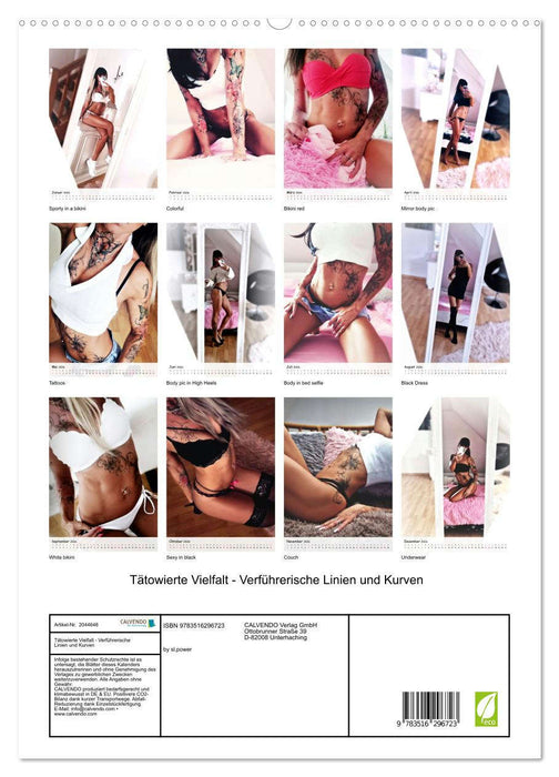 Tätowierte Vielfalt - Verführerische Linien und Kurven (CALVENDO Premium Wandkalender 2026)