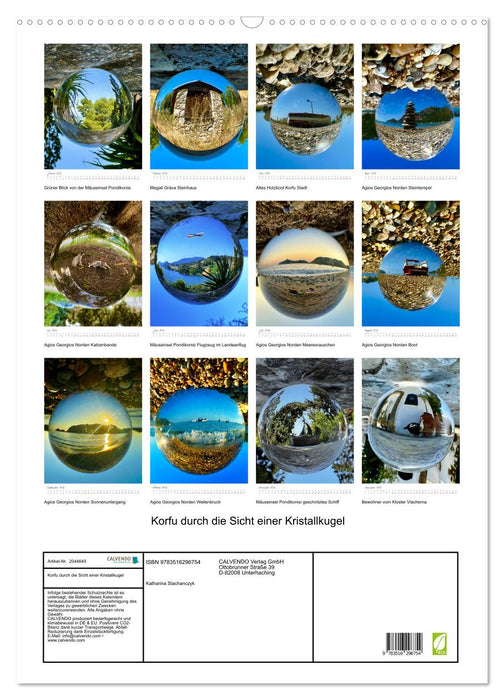 Korfu durch die Sicht einer Kristallkugel (CALVENDO Wandkalender 2026)