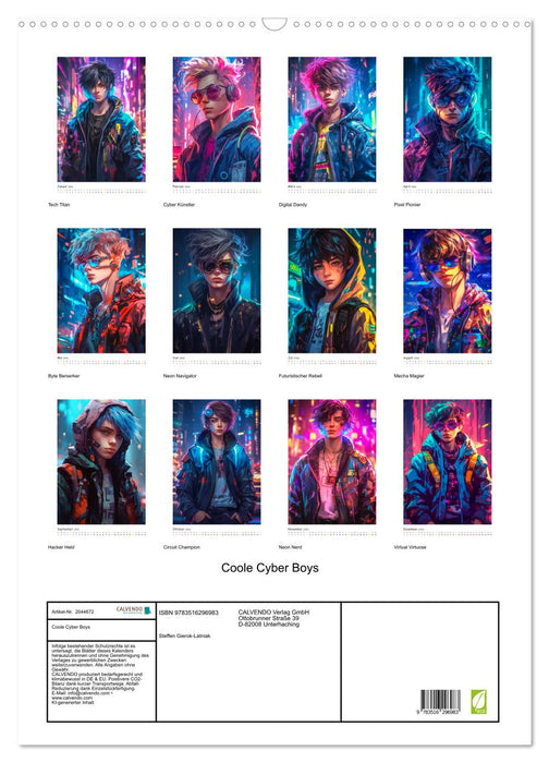 Coole Cyber Boys (CALVENDO Wandkalender 2026)