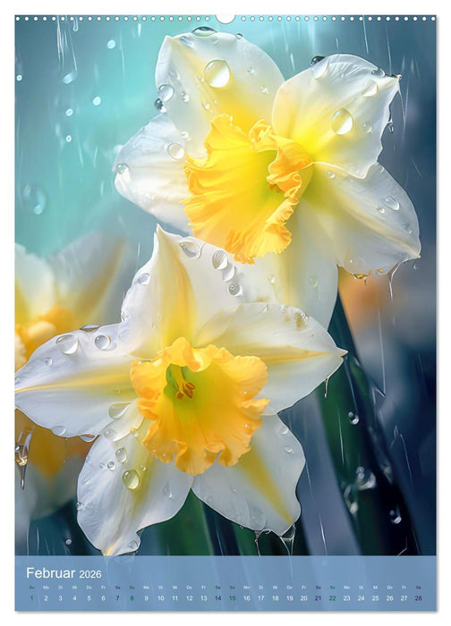 Blumen im Malstil (CALVENDO Premium Wandkalender 2026)