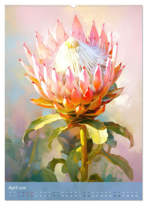Blumen im Malstil (CALVENDO Premium Wandkalender 2026)