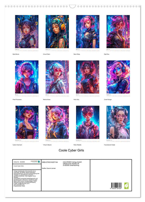 Coole Cyber Girls (CALVENDO Wandkalender 2026)
