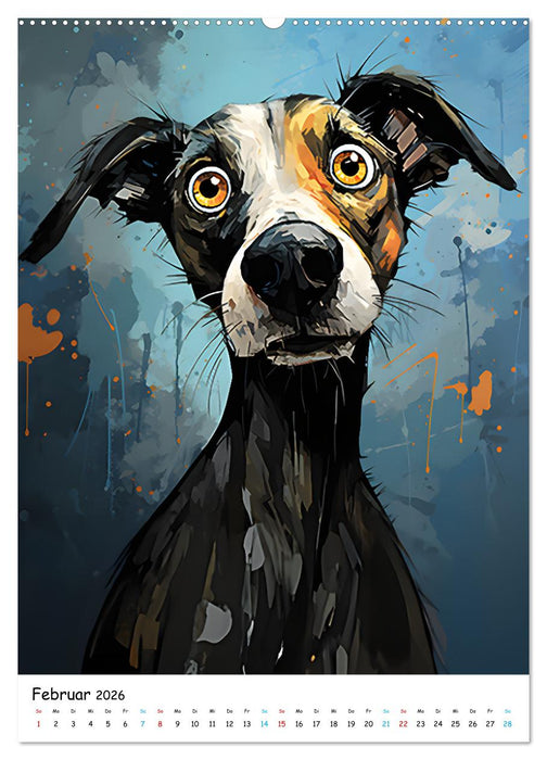 Crazy Dogs Bekannte Hunderassen im Comicstyle (CALVENDO Premium Wandkalender 2026)
