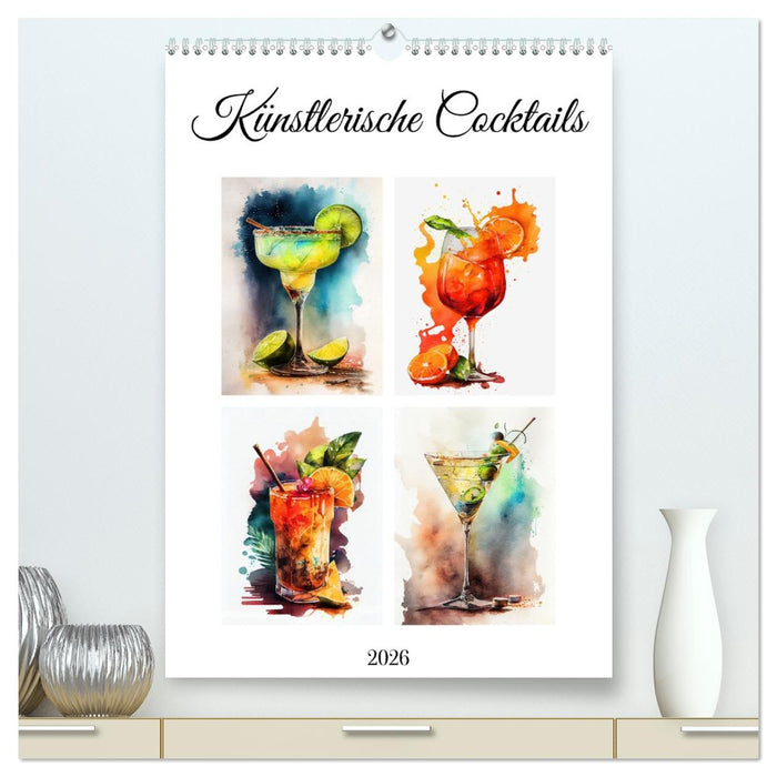 Künstlerische Cocktails (CALVENDO Premium Wandkalender 2026)