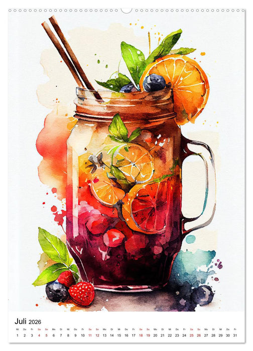 Künstlerische Cocktails (CALVENDO Premium Wandkalender 2026)