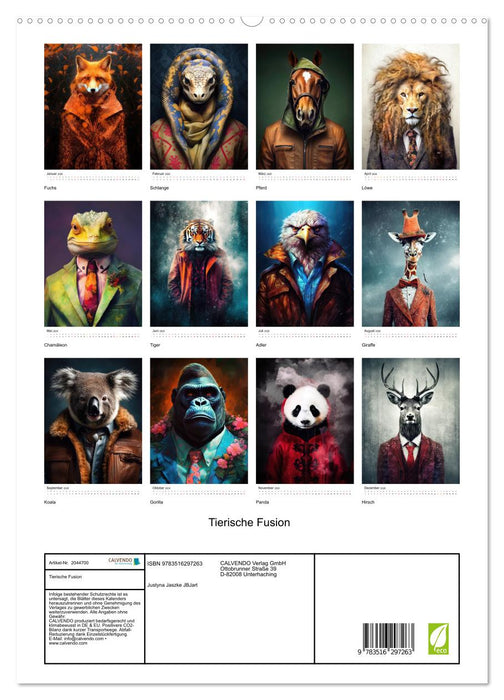 Tierische Fusion (CALVENDO Premium Wandkalender 2026)