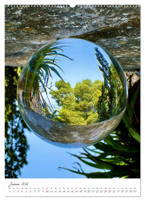 Korfu durch die Sicht einer Kristallkugel (CALVENDO Premium Wandkalender 2026)