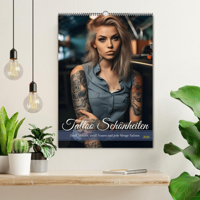 Tattoo Schönheiten - zwölf Monate, zwölf Frauen und jede Menge Tattoos (CALVENDO Wandkalender 2026)