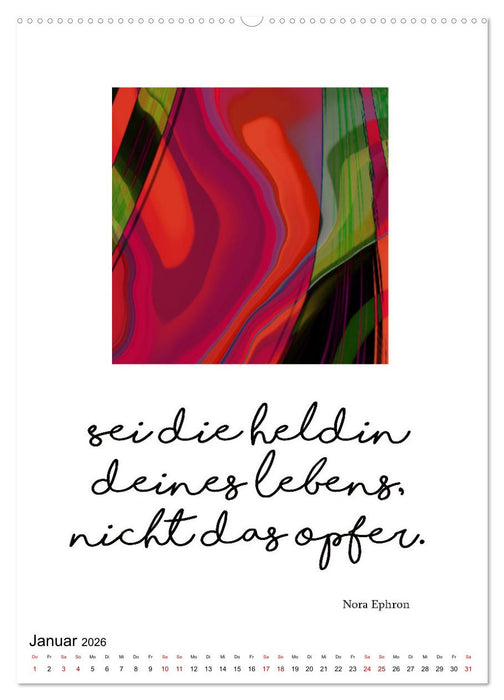 Mehr als Worte - Zitate starker Frauen (CALVENDO Wandkalender 2026)