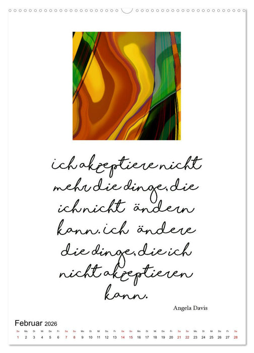 Mehr als Worte - Zitate starker Frauen (CALVENDO Wandkalender 2026)