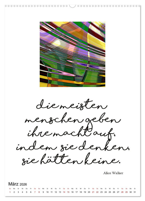 Mehr als Worte - Zitate starker Frauen (CALVENDO Wandkalender 2026)