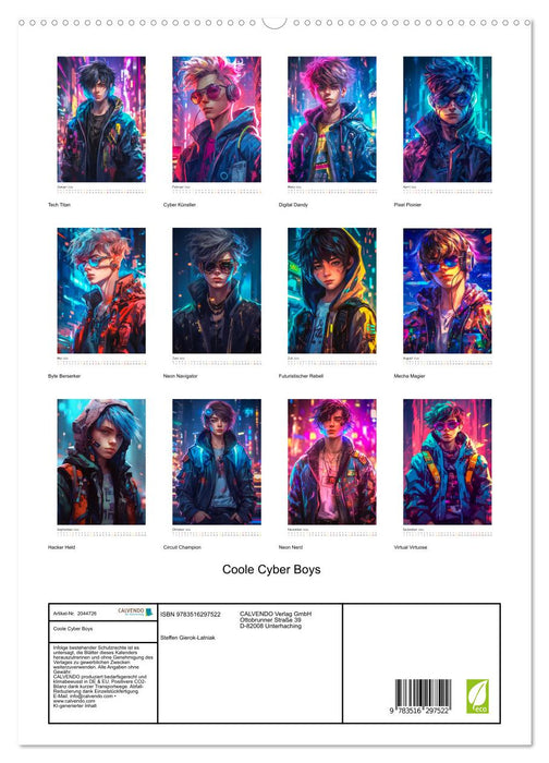 Coole Cyber Boys (CALVENDO Premium Wandkalender 2026)