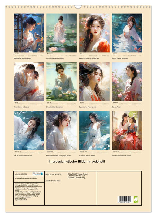 Impressionistische Bilder im Asienstil (CALVENDO Wandkalender 2026)