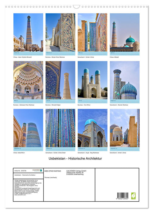 Usbekistan - Historische Architektur (CALVENDO Wandkalender 2026)