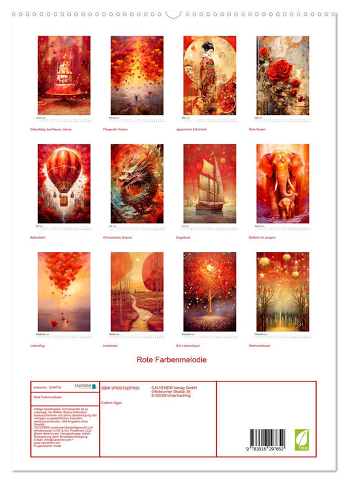 Rote Farbenmelodie (CALVENDO Premium Wandkalender 2026)