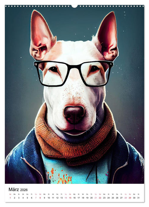 Hunde im Hipster Stil (CALVENDO Wandkalender 2026)