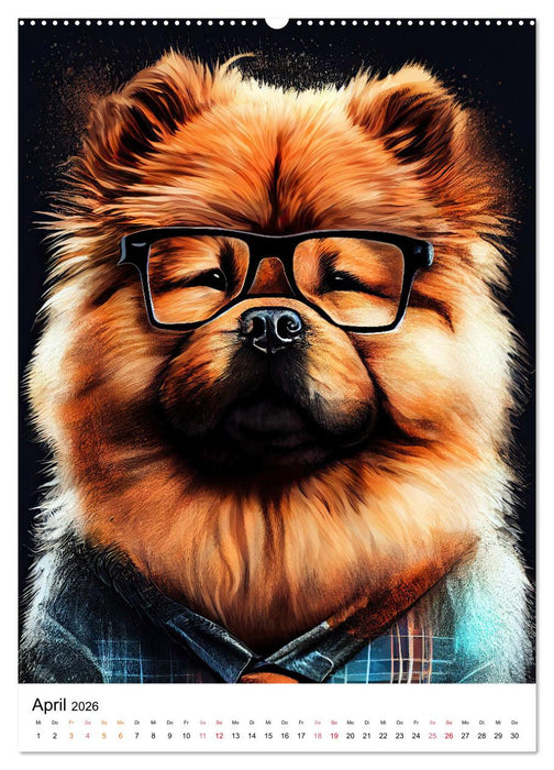 Hunde im Hipster Stil (CALVENDO Wandkalender 2026)