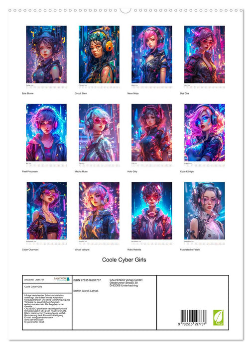 Coole Cyber Girls (CALVENDO Premium Wandkalender 2026)