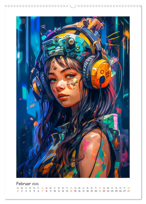 Coole Cyber Girls (CALVENDO Premium Wandkalender 2026)