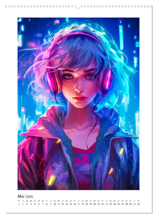 Coole Cyber Girls (CALVENDO Premium Wandkalender 2026)