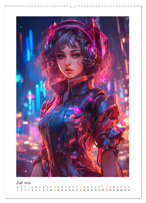 Coole Cyber Girls (CALVENDO Premium Wandkalender 2026)