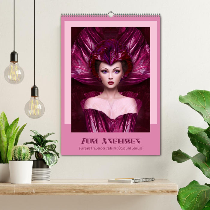 Zum Anbeissen - surreale Frauenportraits mit Obst und Gemüse (CALVENDO Wandkalender 2026)