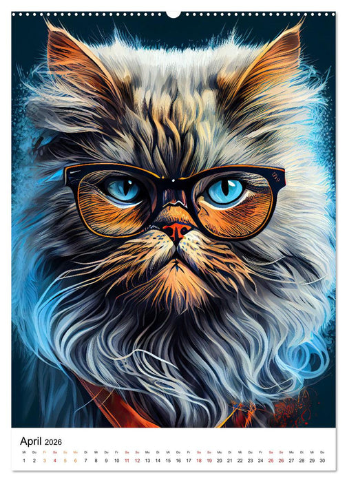 Hipster Katzen (CALVENDO Wandkalender 2026)