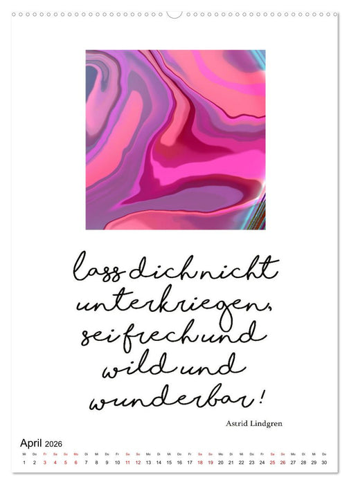 Mehr als Worte - Zitate starker Frauen (CALVENDO Premium Wandkalender 2026)