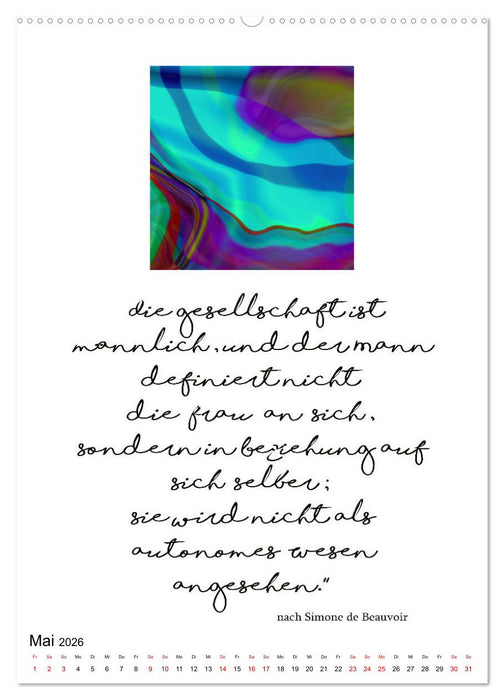 Mehr als Worte - Zitate starker Frauen (CALVENDO Premium Wandkalender 2026)